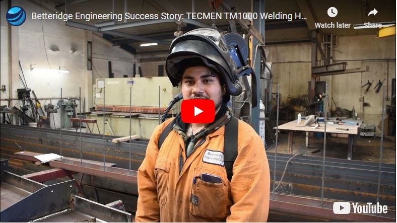 They bought 5! Why Betteridge Engineering recommend TECMEN welding helmets...